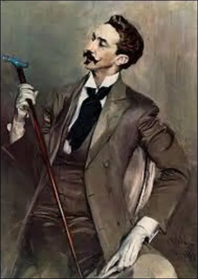 En 1897, ce peintre italien (1842-1931) de mouvement pictural des Macchiaoli (provenant du mot italien "macchia", en français "tache") se voit confier par l'intermédiaire d'une amie commune, le portrait du comte Robert de Montesquiou (aussi nom de cette huile sur toile). Mais quel est le nom de cet artiste, qui fut inspiré et attiré par la personnalité de ce dandy et homme de lettres ?