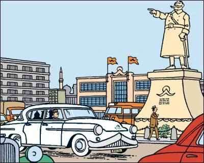 Quelle est la couleur de la voiture qui emmène Tintin à Szohôd dans "L'affaire Tournesol" ?