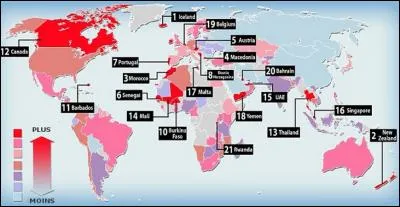 Carte des 21 pays les plus -------- (Complétez)