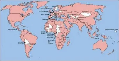 Voici un planisphère où vous pourrez identifier 22 pays. Qu'ont-ils en commun ?