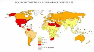 On remarquera quelques similitudes avec le graphique précédent : Par quoi est touchée la population mondiale dans ces pays ?