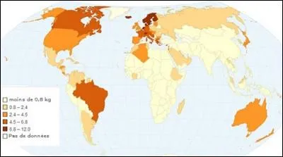 Encore une consommation (en kg par habitant) : Quel est ce produit quasiment inoffensif ?