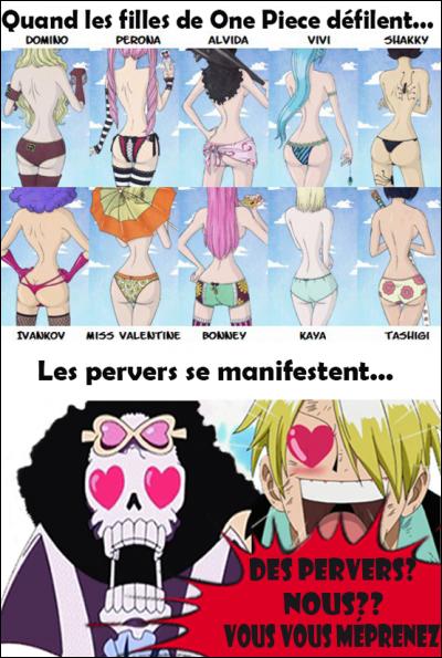 Lorsque les personnages féminins de "One Piece" montrent leur derrière, qui sont les pervers qui accourent pour les reluquer ?