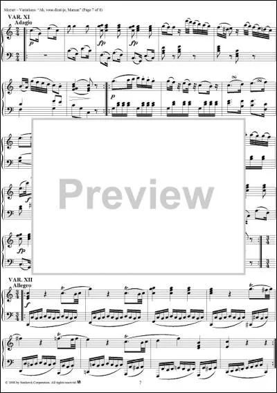 Pour quelle chanson enfantine Mozart a-t-il écrit une suite de variations ?