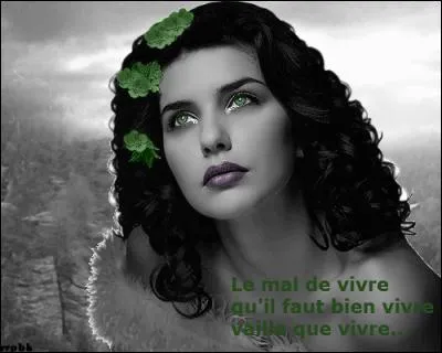 Sa chanson est reprise par Bruel, elle chantait "Le mal de vivre" :