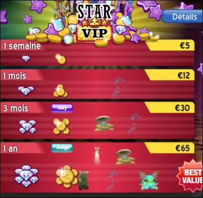 Combien y a-t-il de catégories pour devenir VIP ?