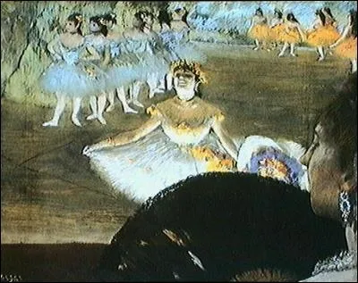 Qui a peint "Danseuse avec un bouquet depuis la loge" ?
