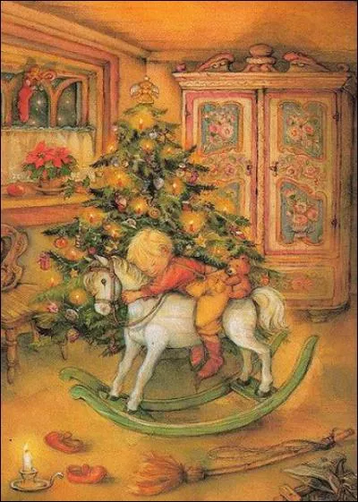 Qui chantait "Dans son manteau rouge et blanc, sur un traîneau porté par le vent, il descendra par la cheminée, petit garçon il est l'heure d'aller te coucher" ?