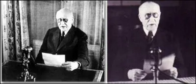 Ce discours a été prononcé pendant les heures noires de l'histoire de France : 
« C'est le cur serré que je vous dis aujourd'hui qu'il faut tenter de cesser le combat ».
Qui est l'auteur de ce discours ?