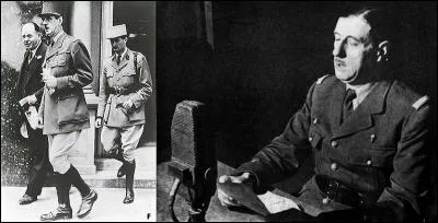 Ce discours a été prononcé par un inconnu, du moins à ce moment, il contient cette phrase : 
« Ce gouvernement, alléguant la défaite de nos armées, s'est mis en rapport avec l'ennemi pour cesser le combat ».
A vous de choisir la bonne proposition !