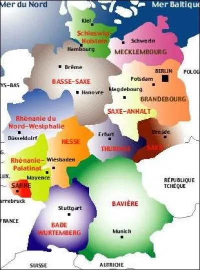 Quelle mer borde le nord de l'Allemagne ?