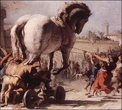 Qui a peint "La Procession du cheval dans Troie" ? Cette peinture représente un 'événement décisif de la guerre de Troie, Ulysse et ses guerriers grecs réussissent à rentrer dans Troie.
