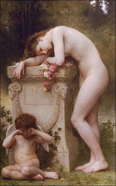 "Élégie et manque d'amour" peinture de William Bouguereau.