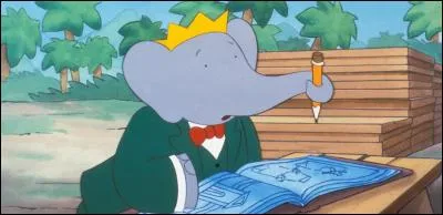 Que tient Babar avec sa trompe ?