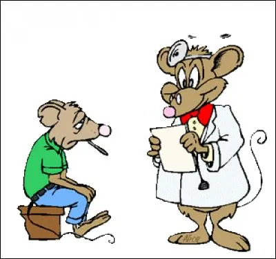 Je suis malade, Docteur ! Qu'ai-je donc dans la gorge, dis la petite souris, bien enrouée ?