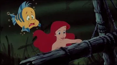 Malheureusement, Ariel ne se trouvait pas à la fête. Elle était bien trop occupée à explorer les épaves avec son ami Polochon, le petit poisson dodu. Après avoir trouvé plusieurs objets humains, elle voulut savoir ce que ça pouvait être, et alla demander conseil à son ami :