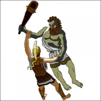 Qui est ce géant boiteux, fils d'Héphaïstos et d'Anticlée, qui sera tué par Thésée ?