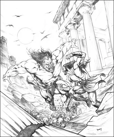 Fils de Poséidon et de Gaïa, il forçait les étrangers qui passaient sur ses terres à lutter à mort avec lui. Héraclès, le rencontra sur son chemin, terrassa ce géant en l'étouffant au cours d'un combat violent ; qui est-il ?