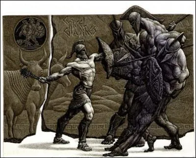 C'est toujours Héraclès, qui cette fois va affronter dans un terrible combat à mort ce géant à trois têtes, gardien d'un magnifique troupeau de bufs ; qui est-il ?