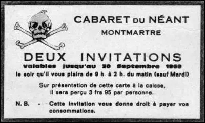 Bon, vous vous êtes bien amusés et il est temps de rentrer chez vous , avant de partir un serveur vous remet une carte d'invitation pour une prochaine fois alors que joue une marche funèbre. Cette carte est valide jusqu'à (au)...
