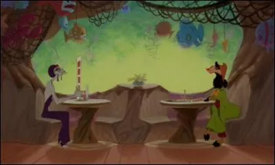 Mais comme les cuisiniers ne valaient pas ceux que j'avais au palais, c'était vraiment immangeable. Je suis donc allé dire deux mots au chef. Pendant ce temps, Yzma et Kronk arrivèrent et j'ai bien failli les croiser plusieurs fois. Mais Pacha avait eu la curieuse idée de me faire sortir du restaurant tandis qu'il avait demandé à la serveuse de :