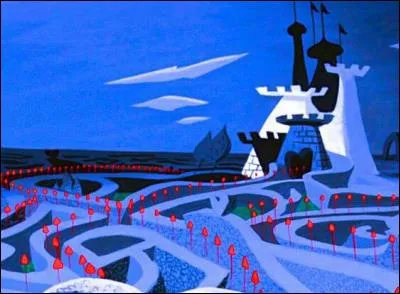 "Cours, cours dans les allées
Tu dois vite t'échapper
Un jeu de cartes court après toi
La Reine, le 10 et même le Roi
Si tu n'écoutes pas le Chafouin 
Tu ne pourras pas aller bien loin
Mais où court donc ce lapin blanc ?
Tu t'en contrefiche à présent"

À qui ce château appartient-il ?