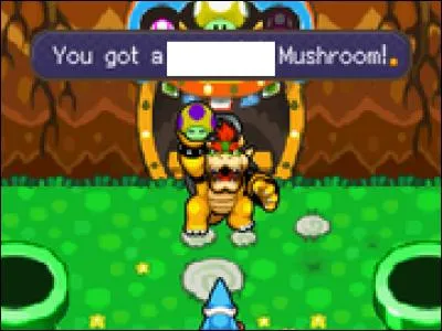 Quel est l'adjectif qui manque sur cette image pour qualifier le champignon que tient Bowser ?