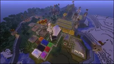Sur cette image tirée du jeu « Minecraft », on peut remarquer la présence d'un village...