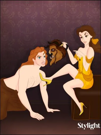 Oh, vous êtes pitoyables les filles ! Ça, des princesses ? Ahah ! Perso, je vais faire un jeu sexuel avec Gaston, comme une vraie princesse. Pour faire genre "je suis un homme" alors que c'est la Bête, il laisse ses poils pousser sur le visage. S'il tient autant à son passé, qu'il aille me cueillir la fleur de l'amour, celle qui était dans sa chambre !