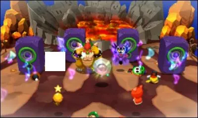 Qui se trouve à la droite de Bowser ?