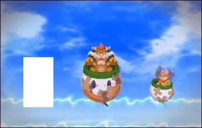 Qui se trouve à la droite de Bowser ?