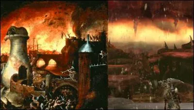 Dans cette salle satanique, vous pouviez voir apparaître sur les murs, entre deux feux ou deux éclairs, des peintures de...