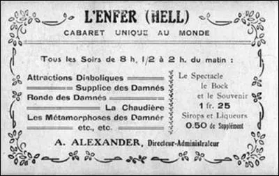 Vous auriez pu recevoir cette carte d'invitation très prometteuse par un ami qui y était allé : Attractions diaboliques, supplices des damnés, ronde des damnés, la chaudière et les métamorphoses des damnés. Joli programme. Mais pour 1 franc 75 centimes, qu'obteniez- vous ?