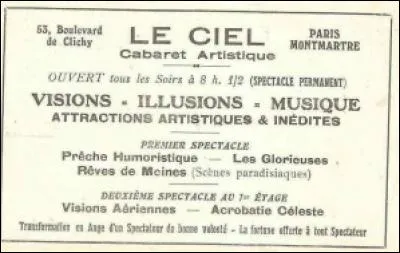 Et pendant que vous buvez votre première gorgée en attendant le spectacle vous regardez le billet qu'on vous a remis à l'entrée et découvrez deux choses qui devraient se passer et qui pourraient vous concerner directement, ce sont :