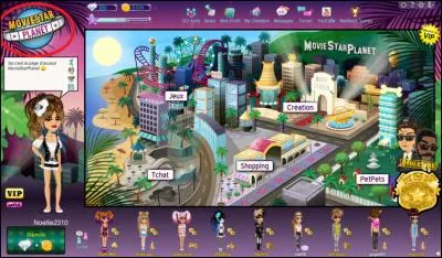 À quoi sert le logo MovieStarPlanet dans le jeux en haut à gauche ?