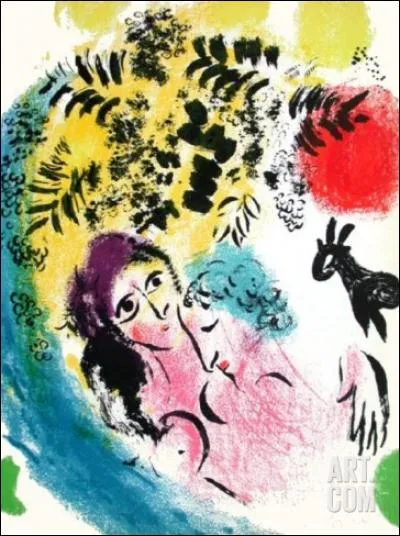 Qui a peint "Les amoureux au soleil rouge " ?