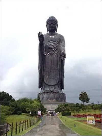 Celle-ci représente le Bouddha Amitābha, elle est située à Ushiku, au Japon.