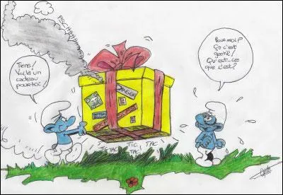 Quel est le Schtroumpf qui apporte le cadeau ?