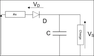 Comment est placé le condensateur dans un circuit de détecteur d'enveloppe ?
