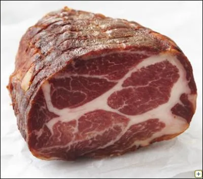 Quelle est cette charcuterie élaborée à partir d'échine de porc désossée, salée, séchée et affinée ?