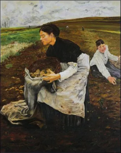 Qui a peint "Saison d'octobre, récolte des pommes de terre" ?