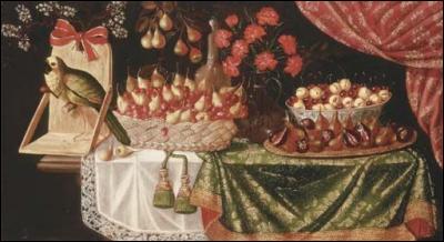 Qui a peint "Poires et cerises de Marasca dans un panier" ?