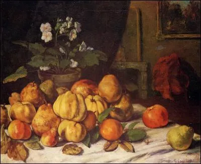 Qui a peint "Nature Morte pommes, poires et des fleurs sur une table" ?