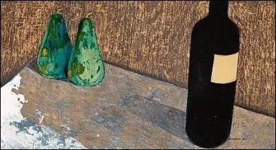 Qui a peint "Nature morte avec bouteille et vertes poires" ?