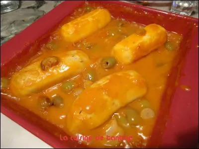 Quel est ce plat dont la sauce est réalisée avec des olives, des champignons de Paris, de la tomate.... ?