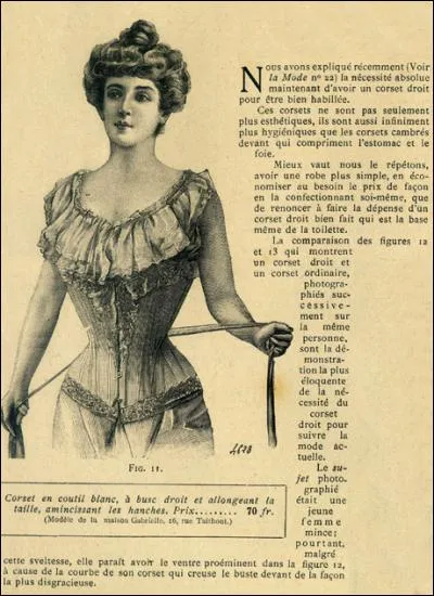 De quelle année cette publicité pour les nouveaux corsets date-t-elle ?