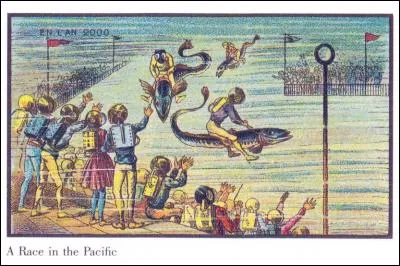 Ceci est une course de l'an 2000 pour les années 1900, sur quoi se coursent-ils pour gagner la première place ?
