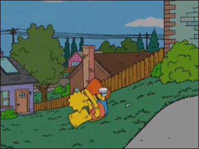 Comment Bart et Lisa font-il pour tomber dans un sous-sol où le Pr John Frink a créé la machine à voir le futur ?