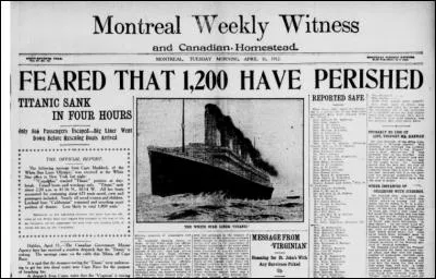 Quelle est la date du naufrage du Titanic ?