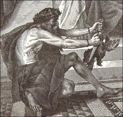 Quel est le nom de ce devin d'origine étrusque qui prédisait le futur soit par l'observation de la foudre, soit par l'inspection des entrailles de victimes ?